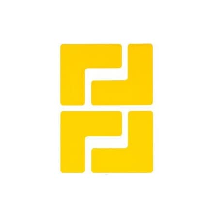 Brady Brady 104433 ToughStripe Floor Marking Tape, 2W X 5L, Yellow, LShaped Design, 20 pack 104433